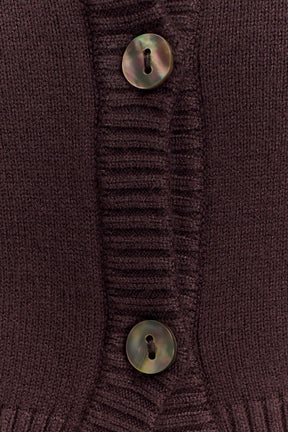 Reese Fitted Knit Cardigan - Dark Chocolate