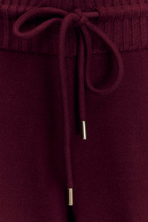Natalya Knit Wide Leg Pants - Merlot