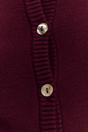 Reese Fitted Knit Cardigan - Merlot