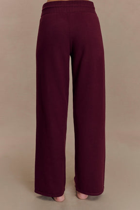 Natalya Knit Wide Leg Pants - Merlot