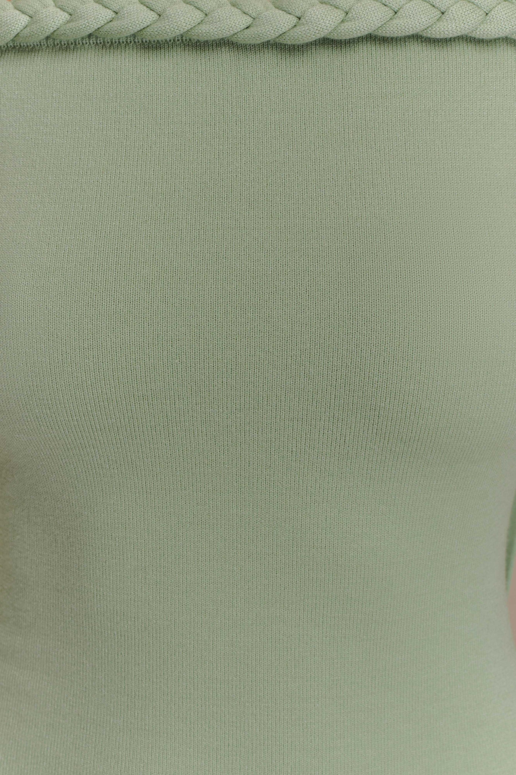 Heidi Strapless Knit Scarf Maxi Dress - Pastel Green