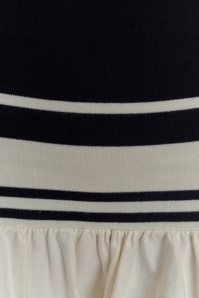 Ellison Contrast Knit Mini Dress - Black/White