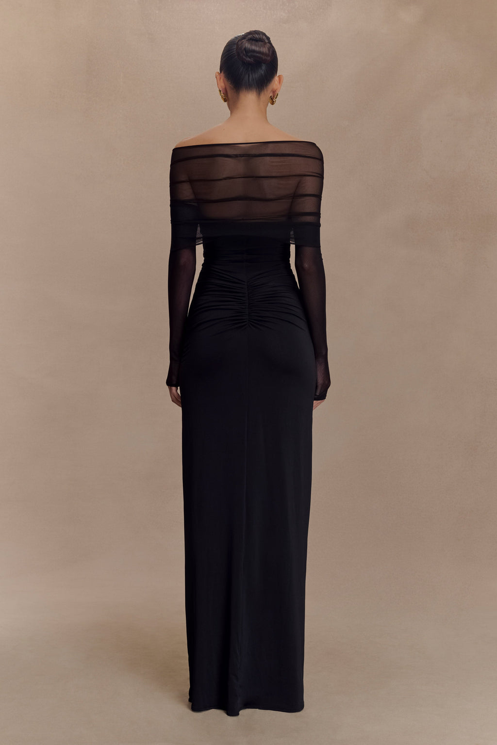 Rafaella Slinky And Mesh Maxi Dress - Black