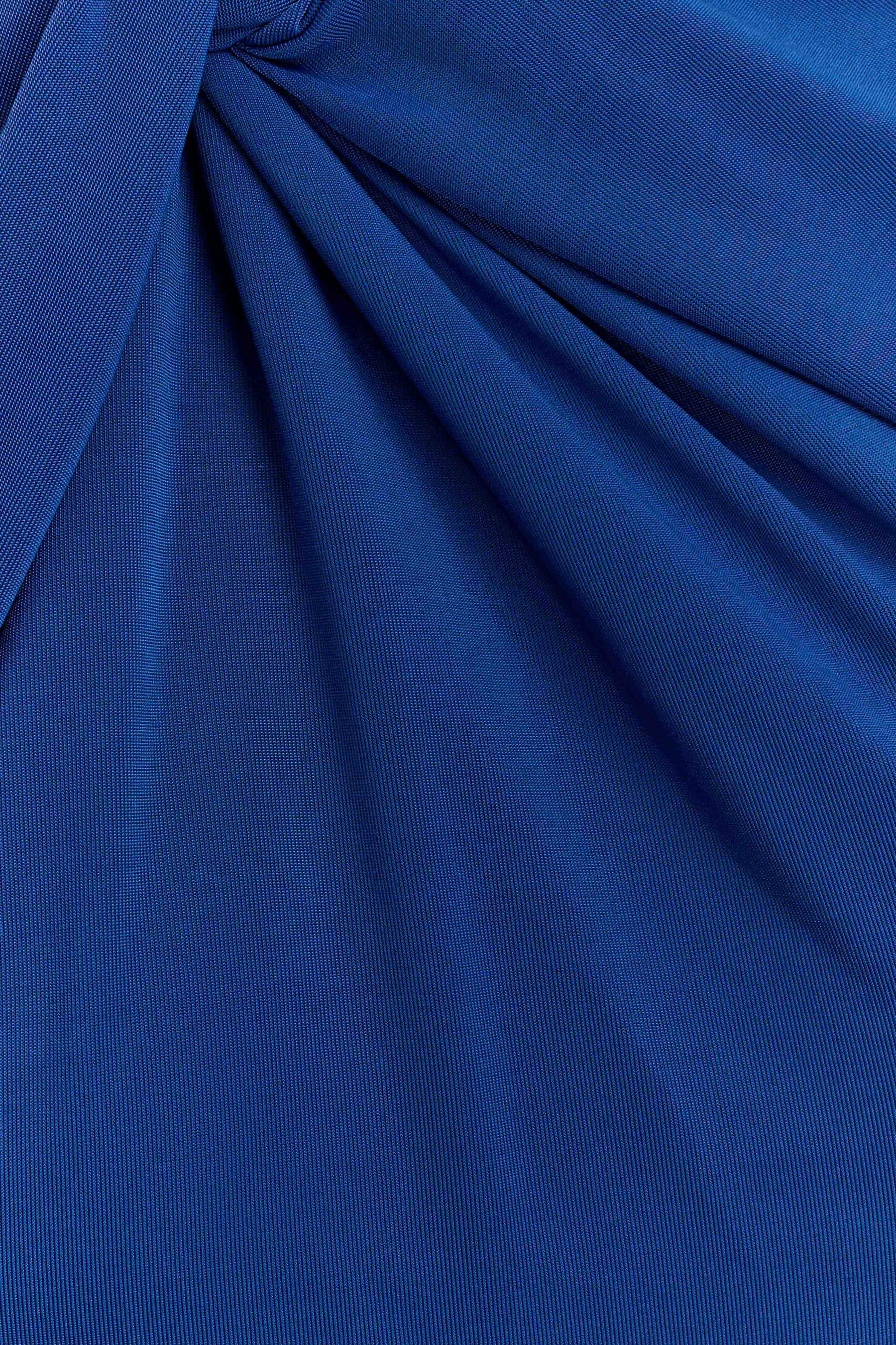 Marlee Asymmetrical Slinky Maxi Dress - Cobalt