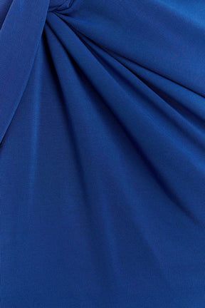 Marlee Asymmetrical Slinky Maxi Dress - Cobalt