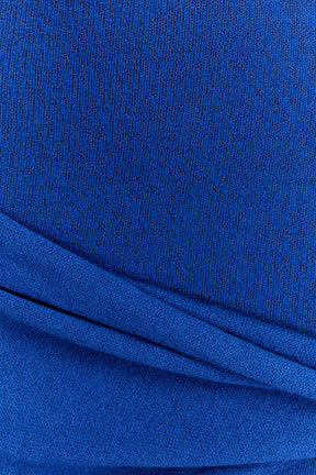 Taron Knit Mini Dress With Scarf - Cobalt