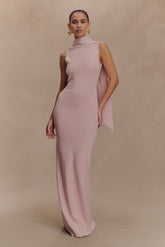Darby Knit Scarf Maxi Dress - Pale Pink