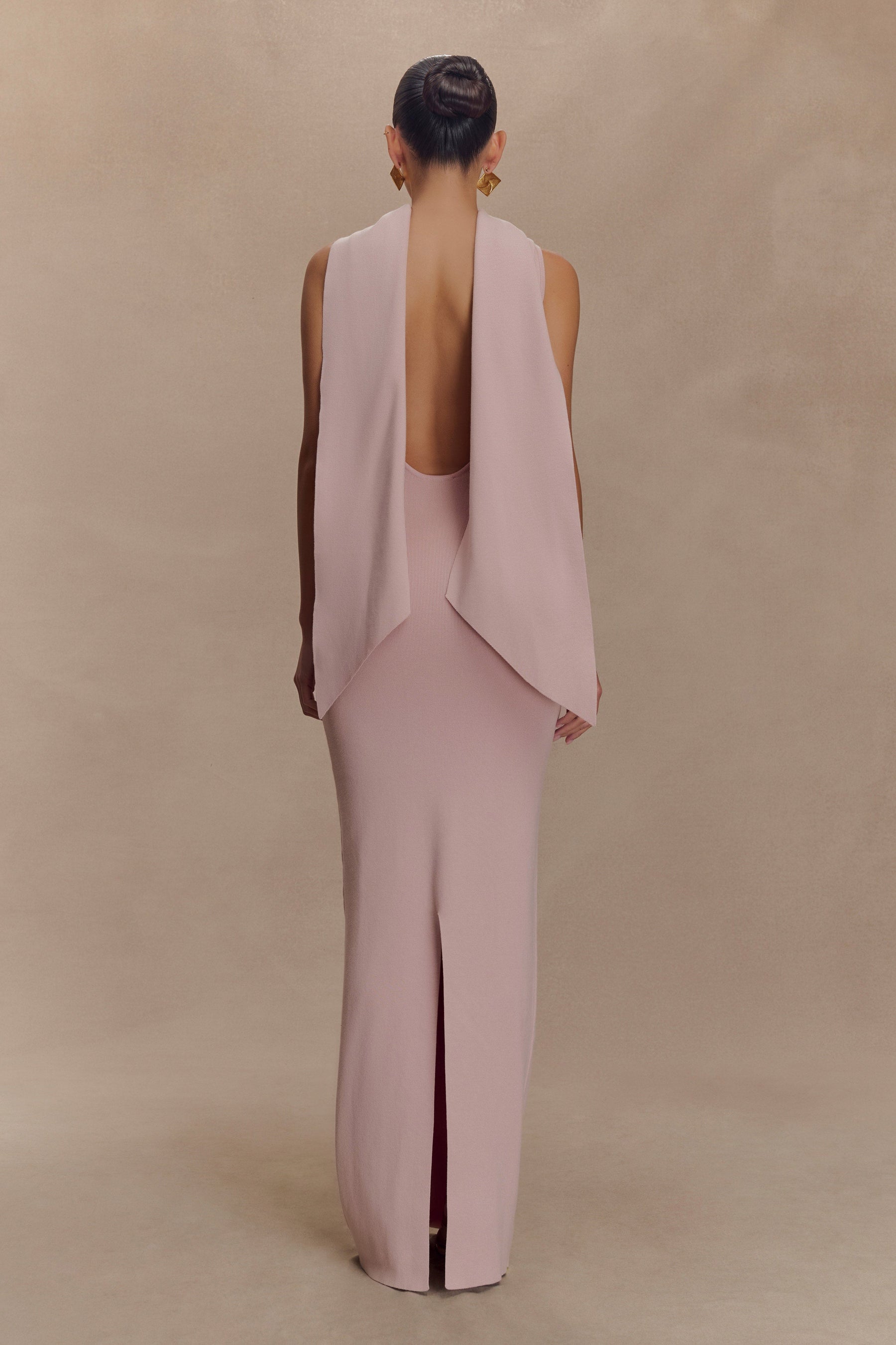 Darby Knit Scarf Maxi Dress - Pale Pink