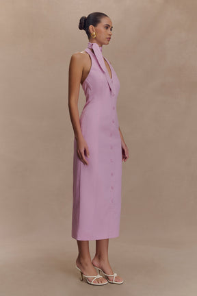Simona Halter Neck Midi Dress - Blush Pink