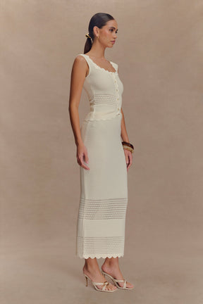 Madeline Scallop Knit Top - Ivory