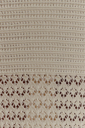 Madeline Scallop Knit Midi Skirt - Ivory