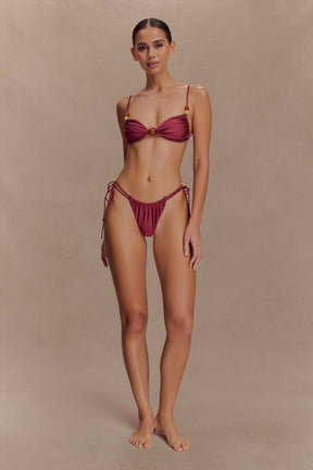 Memphis Beaded Bikini Top - Wine