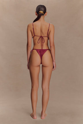 Memphis Beaded Bikini Top - Wine