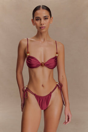 Memphis Beaded Bikini Top - Wine
