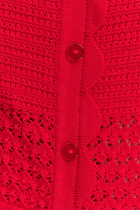 Madeline Scallop Knit Top - Red