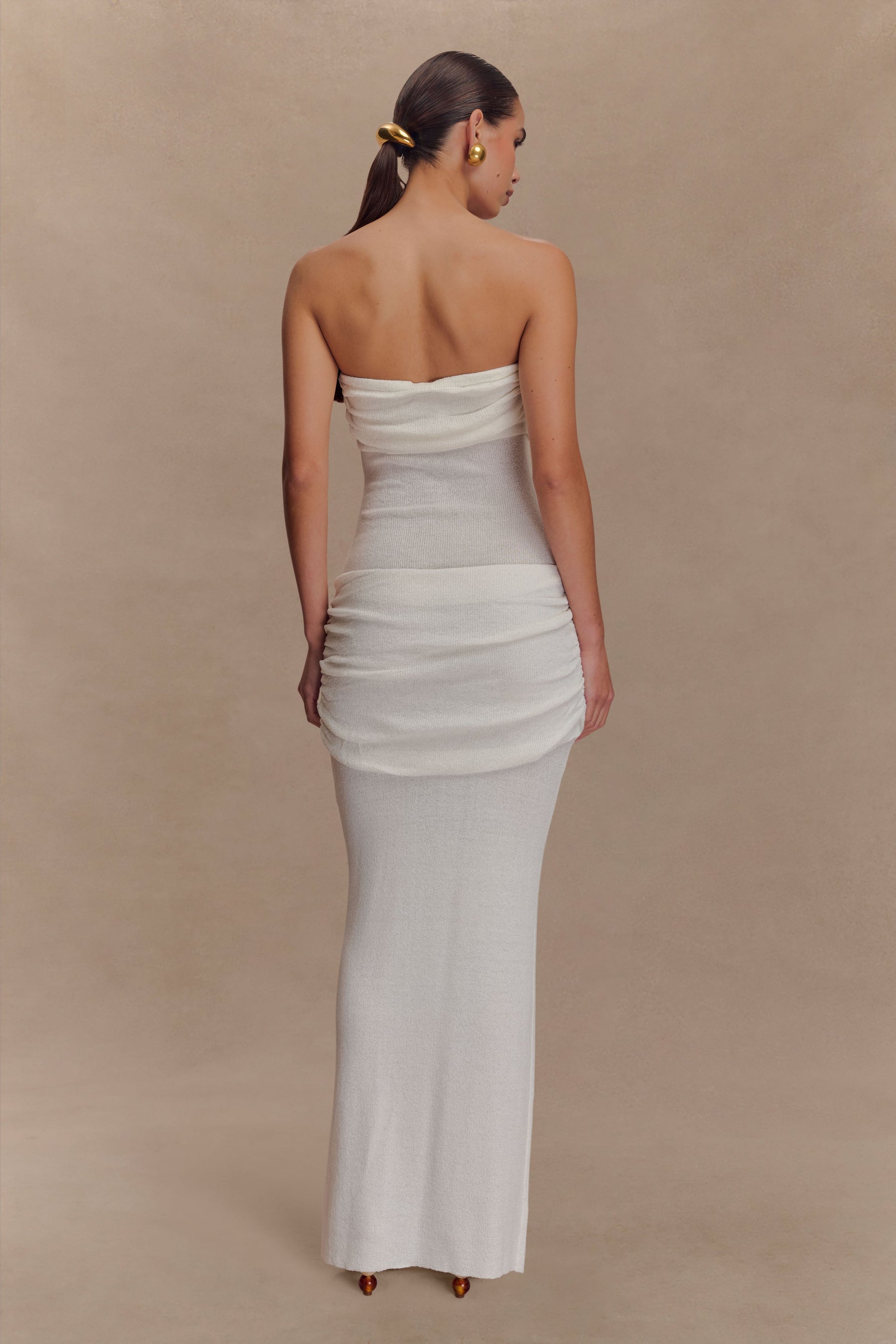 Elora Strapless Knit Maxi Dress - Ivory