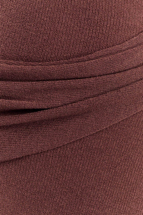 Alexius One Shoulder Knit Maxi Dress - Nutmeg