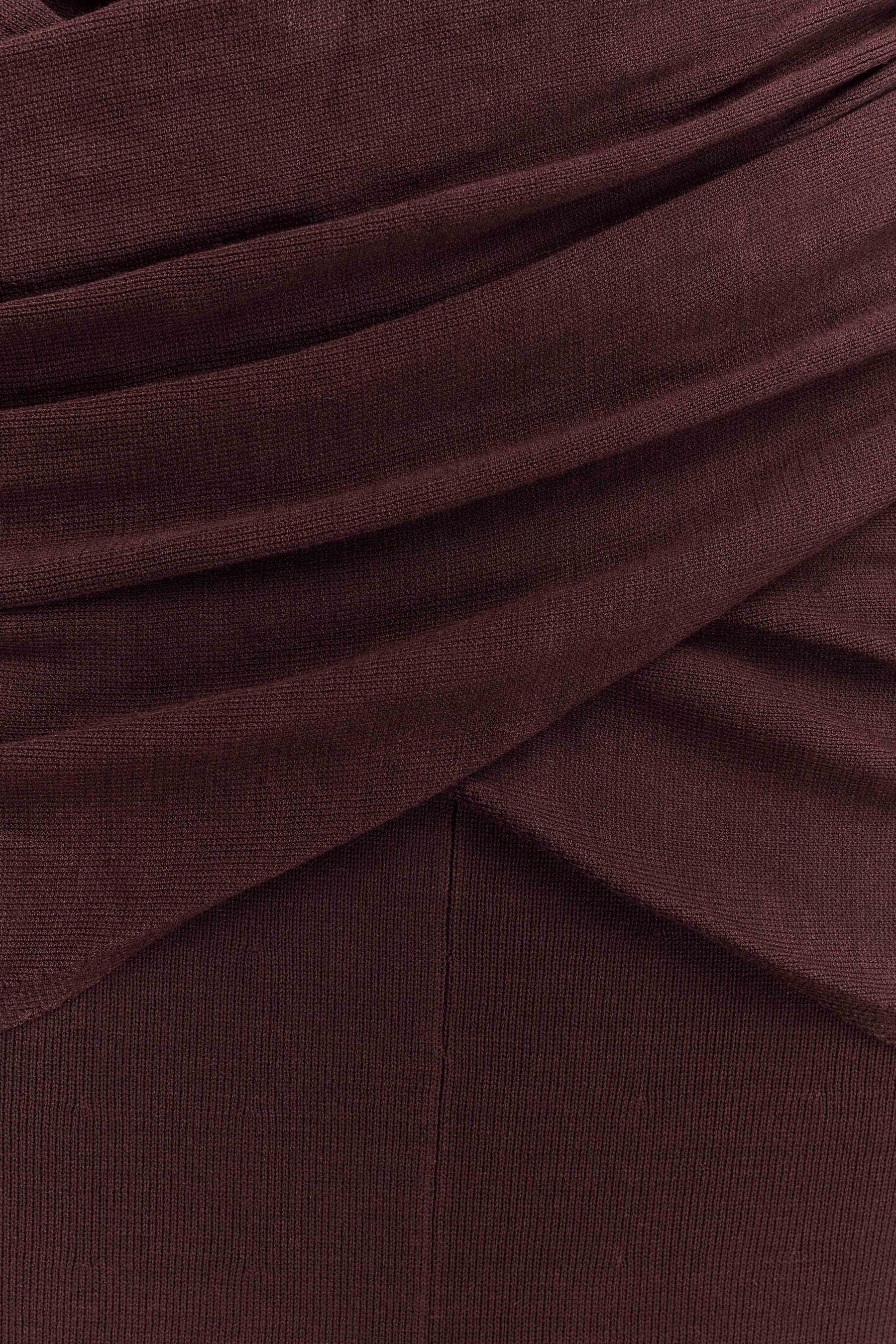 Reama Wrap Over Knit Maxi Dress - Chocolate