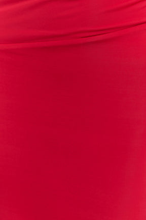 Therese Off Shoulder Ruched Maxi Dress - Red