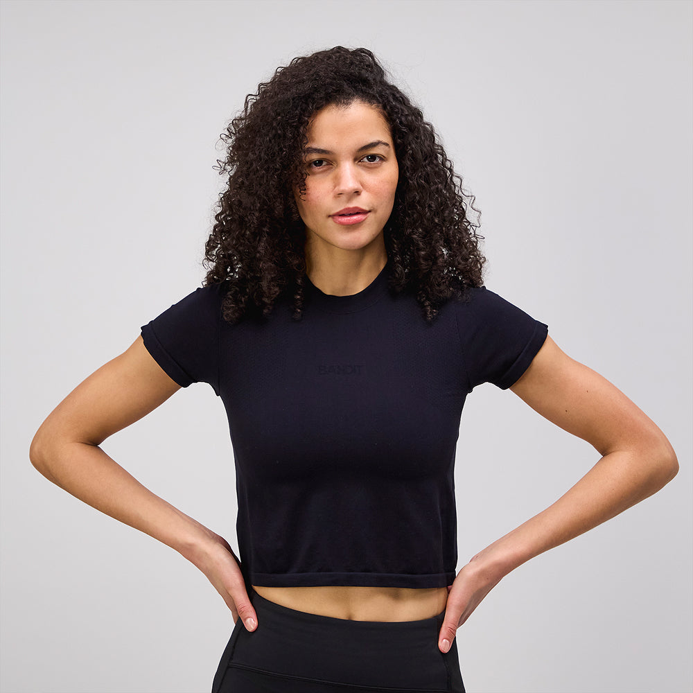 Mercury Seamless™ Women's Crop Tee - Black
