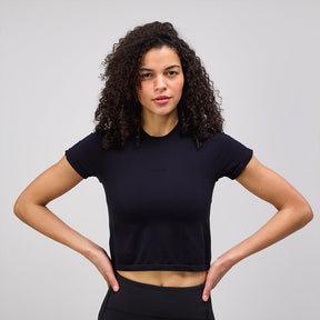 Mercury Seamless™ Women's Crop Tee - Black