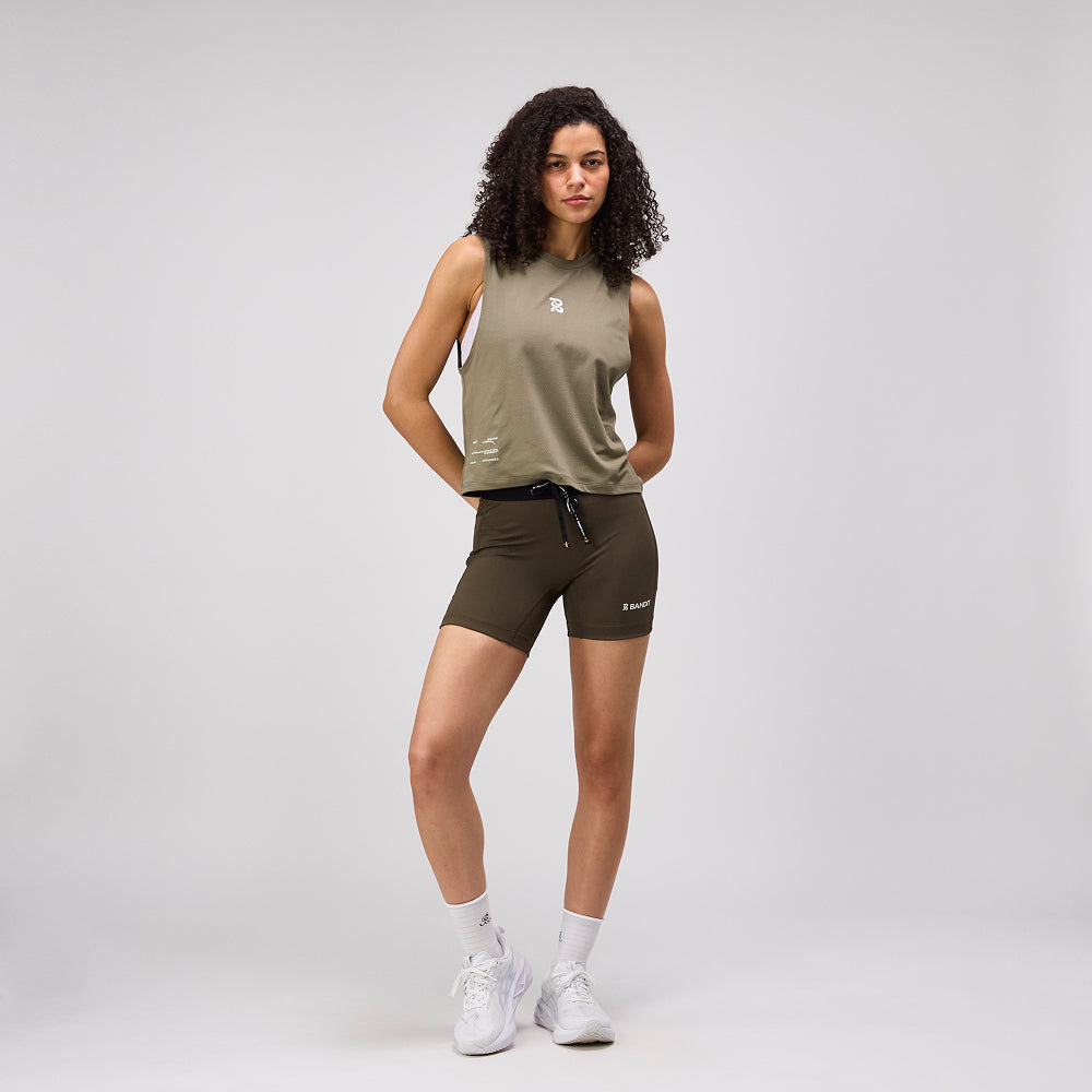 Stamina™ 5" Women's Compression Shorts - Dark Fatigue
