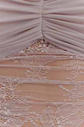 Guinevere Lace And Mesh Top - Lilac