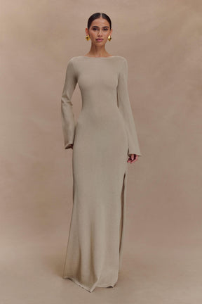 Atticus Knit Maxi Dress With Sequin - Gold