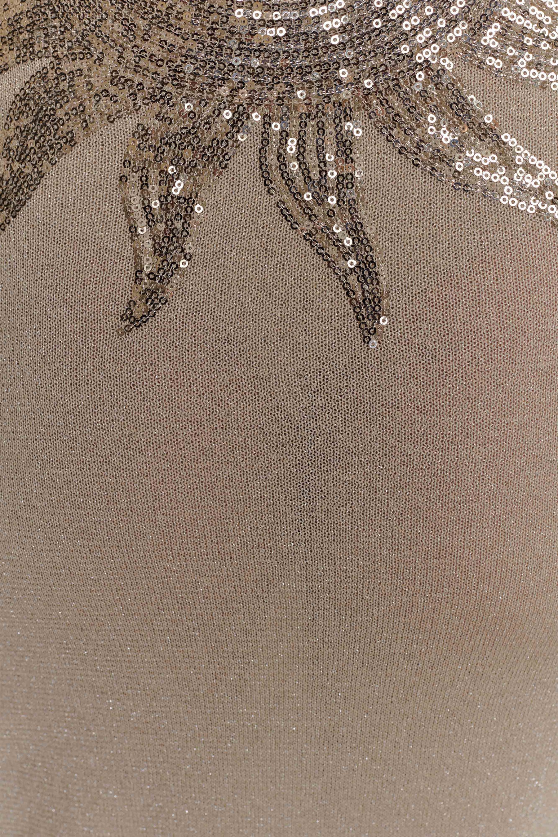 Atticus Knit Maxi Dress With Sequin - Gold