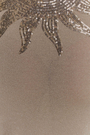 Atticus Knit Maxi Dress With Sequin - Gold