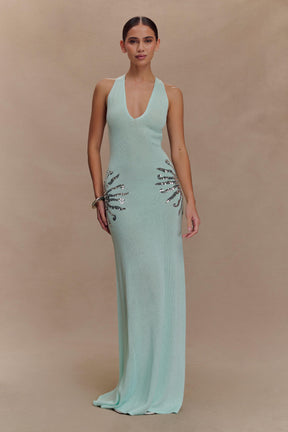 Ellington Knit Maxi Dress With Sequin - Lagoon