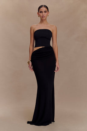Jasiel Strapless Knit Maxi Dress - Black