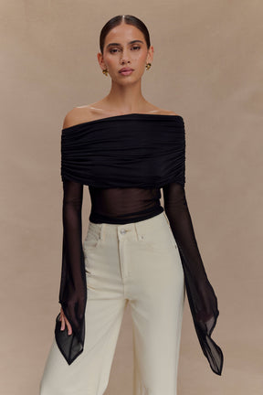Dahlia One Shoulder Top - Black