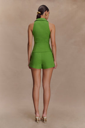 Scout Linen Belted Shorts - Green