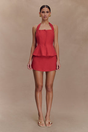 Kallie Linen Skort - Burnt Rose