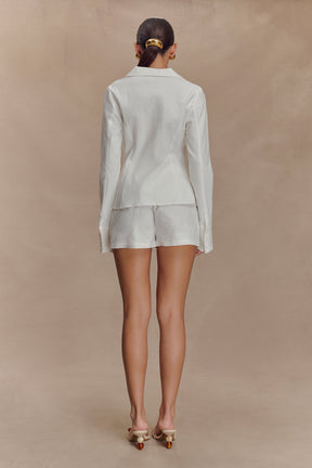 Annalee Cotton Beaded Tie Shirt - White