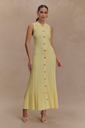 Margie Sleeveless Knit Midi Dress - Lemon