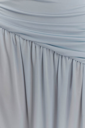 Bex Strapless Slinky Maxi Dress With Split - Pale Blue