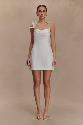 Reyes Cotton Floral Mini Dress - White