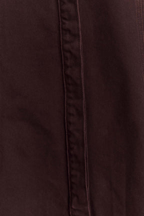 Maya Oversized Denim Shirt - Chocolate