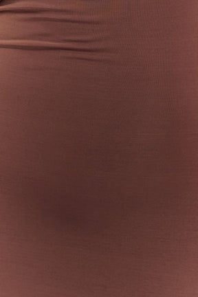 Ashford Asymmetrical Slinky Maxi Dress - Chocolate