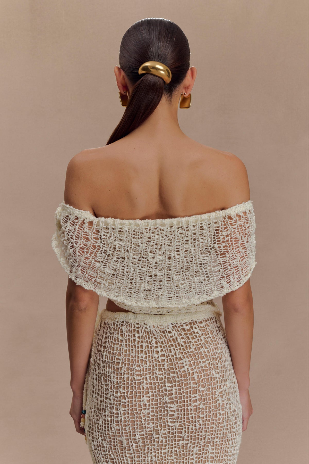 Cordelia Off Shoulder Knit Top - Ivory