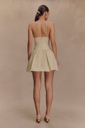 Janis Cotton Frill Mini Dress - Nude