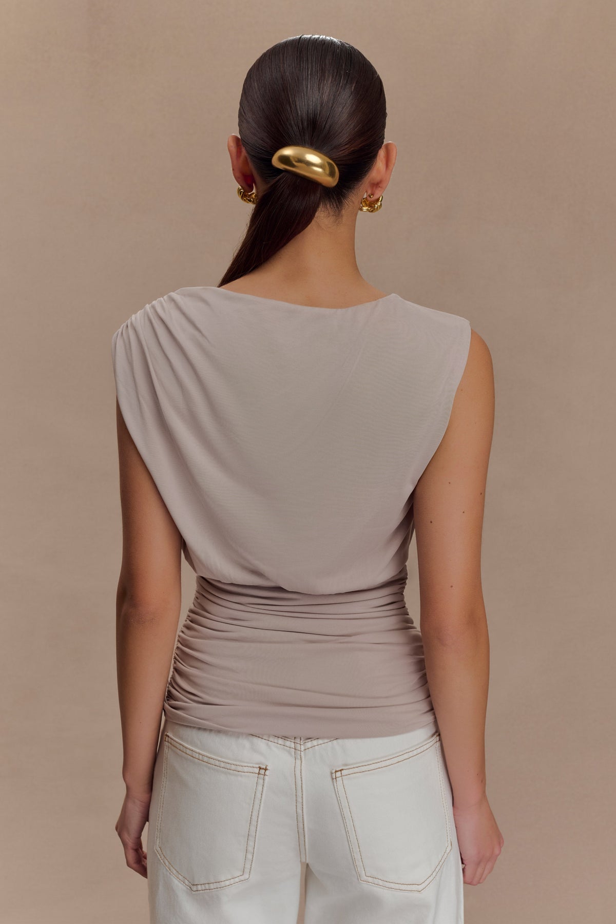 Anthony Short Sleeve Top - Taupe
