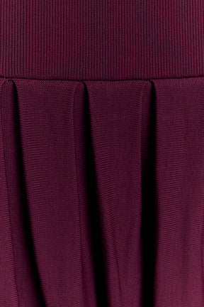 Romaine Bandage Knit Midi Skirt - Wine