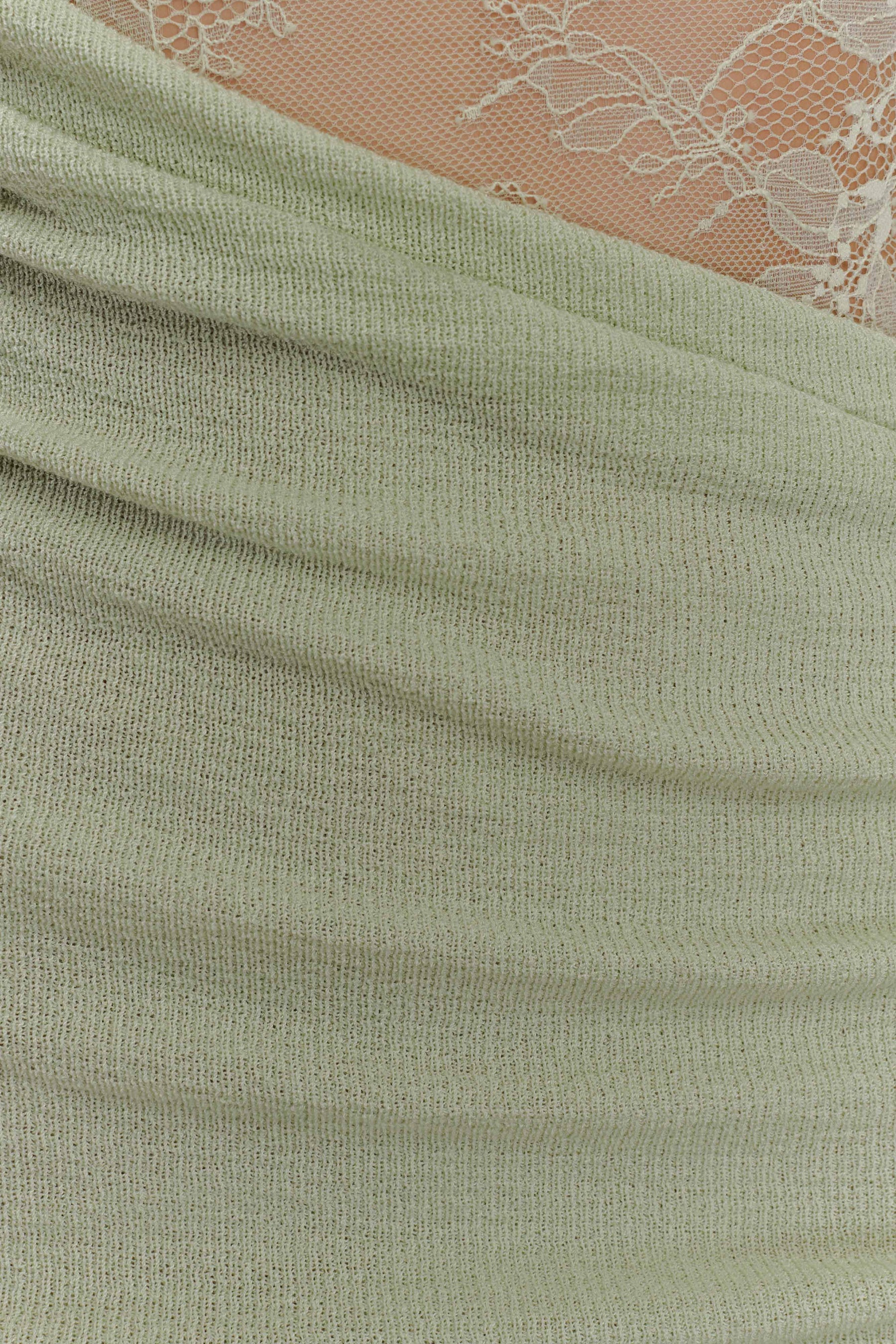 Luxie Lace Knit Mini Dress - Pastel Green