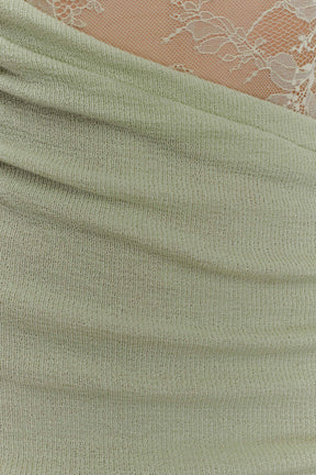 Luxie Lace Knit Mini Dress - Pastel Green