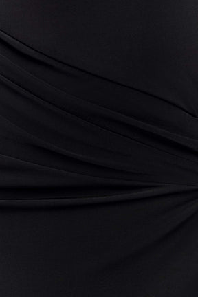 Deanna Long Sleeve Gathered Maxi Dress - Black