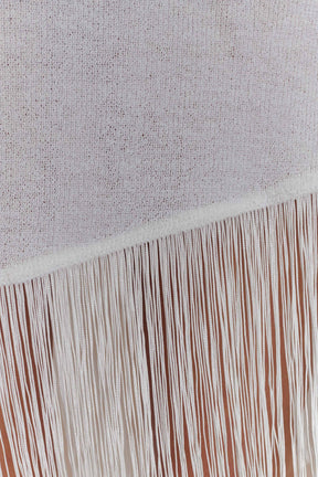 Kayden Fringe Off Shoulder Knit Mini Dress - Ivory