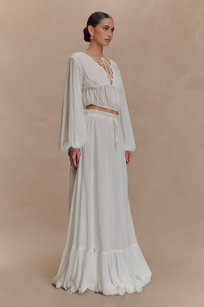 Carlie Chiffon Maxi Skirt - Ivory